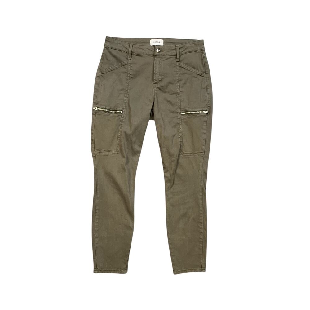 Pistola‎ Pants Womens 29 Herb Hannah Skinny Ankle Stretch Crop Zip Cargo Pockets